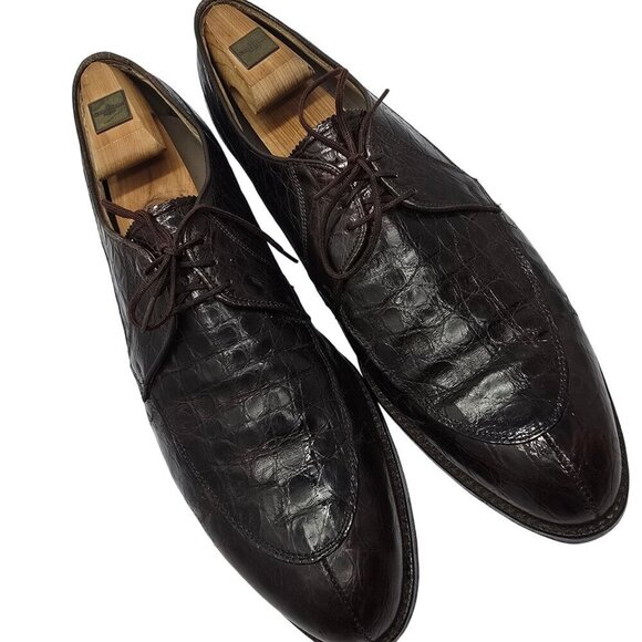 Nettleton Traditionals Vintage Brown Crocodiles Leather Oxfords, Men's 11.5B - Picture 9 of 9